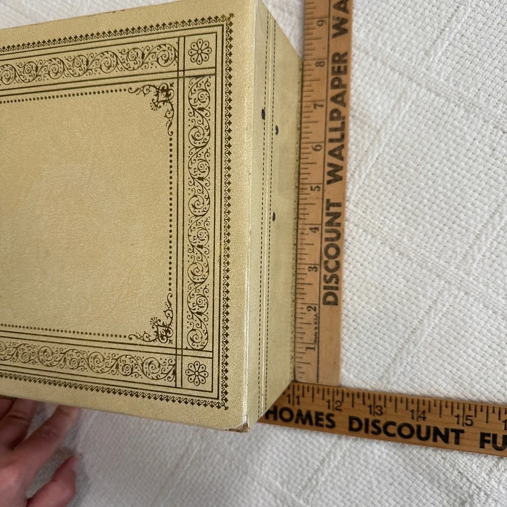 VTG 60s Mele & Co Cream Jewelry Box Tiered Red Velvet Pop Out Drawer MCM